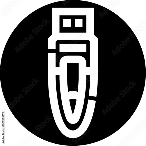 Usb flash drive icon with a classic connector design, symbolizing data storage, digital information, and computer technology for various devices and systems
