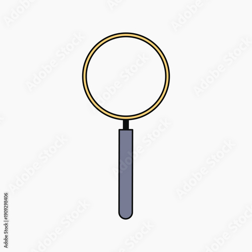 Magnifying glass, flat object collage element vector