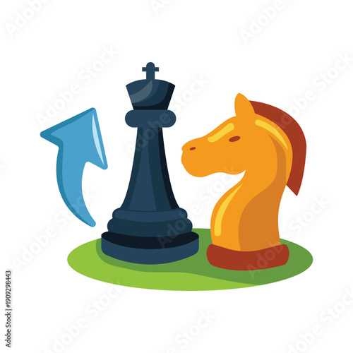 Business Strategy Chess Concept Illustration
