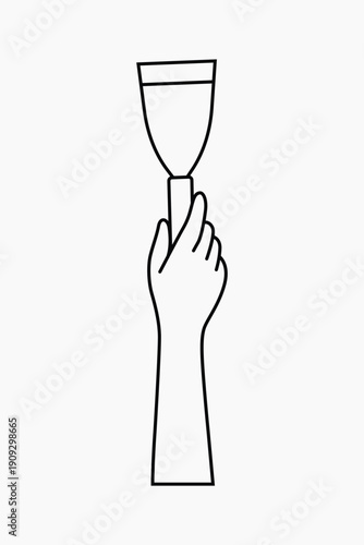 Putty knife line art vector