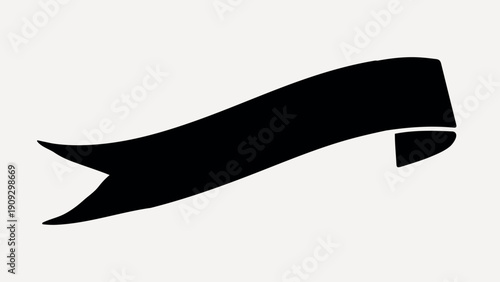 Black ribbon banner illustration vector