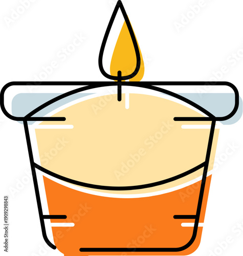 Burning candle in a decorative jar creating a peaceful atmosphere, diffusing a warm glow perfect for meditation, aromatherapy, and promoting wellness and tranquility