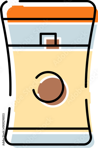 Electric coffee grinder with a modern design preparing roasted coffee beans for brewing, representing convenience in the kitchen and the ritual of making fresh coffee