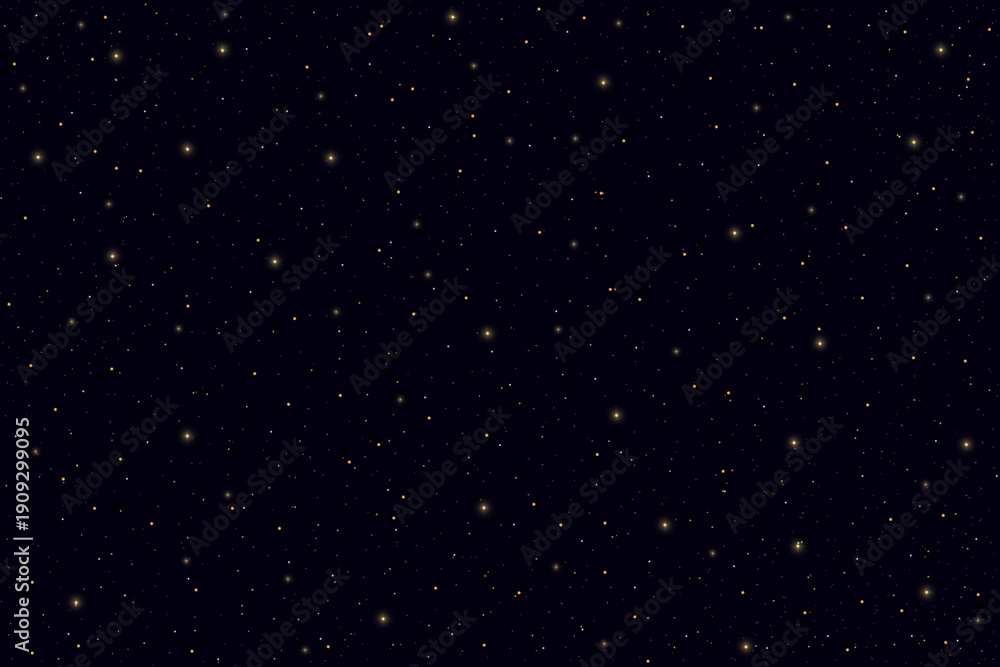 Fototapeta premium Detailed realistic night shiny starry dark blue sky. Sci-fi background. Universe concept. Vector illustration