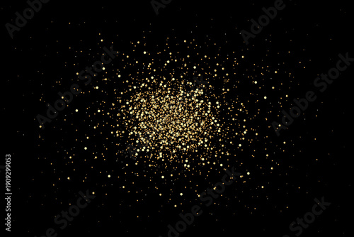 Detailed realistic gold magic dust. Luxury jewelry glitter backdrop. Sci-fi background. Universe concept. Vector illustration