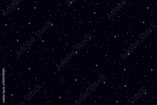 Detailed realistic night shiny starry dark blue sky. Sci-fi background. Universe concept. Vector illustration