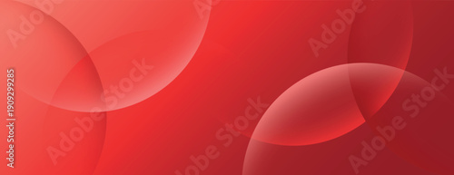 Abstract red background with overlapping circles. The background features a smooth, red texture with a modern, vibrant red design. Minimal abstract circles vector gradient background