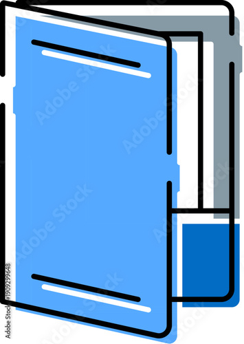 Blue folder featuring an open front pocket, providing an essential tool for organizing important papers, documents, school materials, and office files with neatness and efficiency