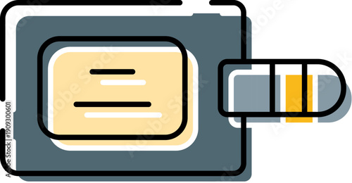 Digital display device presenting identity information, facilitating secure access and authentication for various personal and professional applications