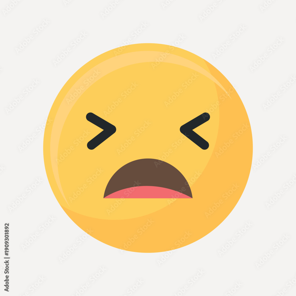 Obraz premium Squinting emoticon vector