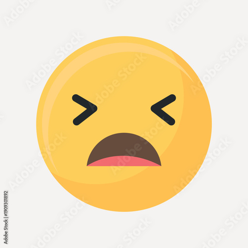 Squinting emoticon vector