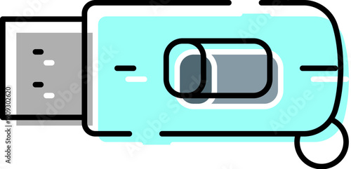 Portable data storage device representing modern digital technology and computing, offering convenient file transfer and memory solutions for various electronic systems