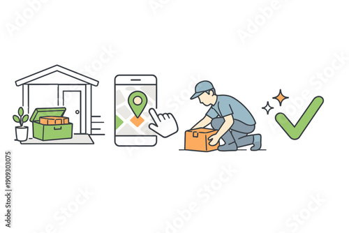 Home package delivery service with tracking and efficient couriers