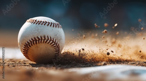 Baseball on dirt field