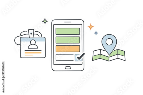 Digital id verification with mobile access and location mapping