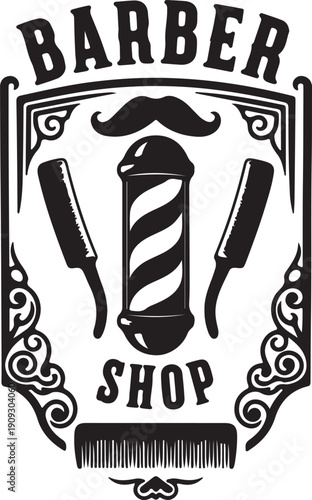 Set of Barbershop vintage Logo design vector, logo design inspiration