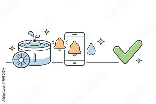 Smart pet water fountain with mobile notification and water level indicator