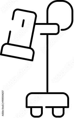 Medical examination light providing focused illumination for diagnostic procedures, representing healthcare, treatment, diagnosis, and patient care with essential equipment