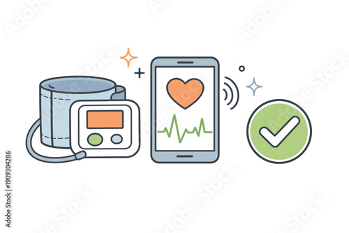Blood pressure monitoring with digital device and smartphone integration