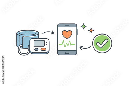 Smart blood pressure monitoring with heart rate app