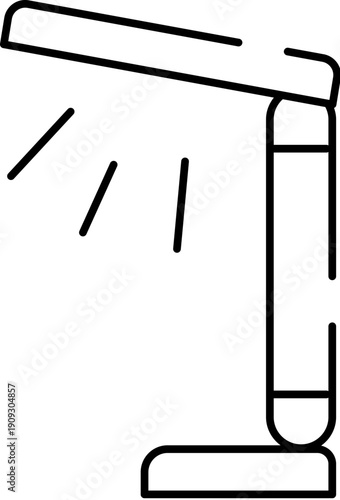 Desk lamp casting focused, bright light over a workspace or study table, ideal for reading, learning, home office tasks, and concentrated productivity in modern interiors