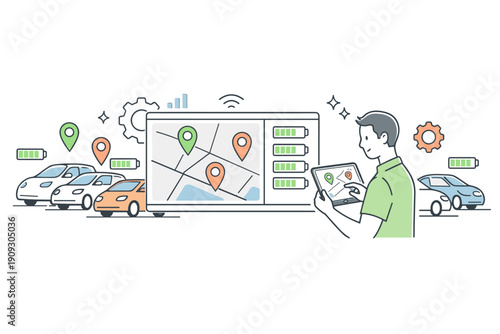 Charging station network management with gps tracking and real-time monitoring