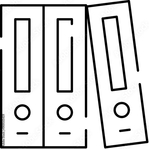 Office binders neatly aligned on a shelf storing important papers, files, and records as part of an orderly document management and archival system for business or education