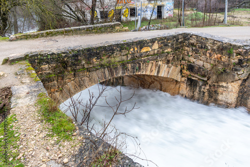 Water release, due to heavy rains, from the Ponton de la Oliva dam in Madrid