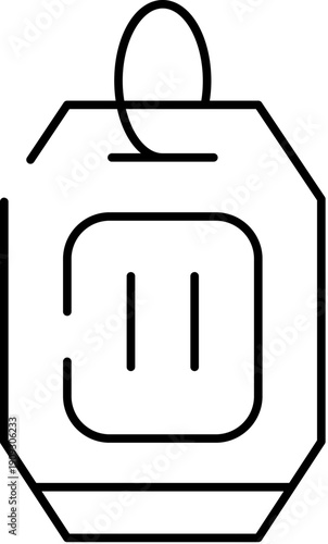 Tea bag icon in clean line art, evoking hot brewed beverage, soothing ritual and everyday wellnessminimal, modern design for menus, apps, packaging, and branding