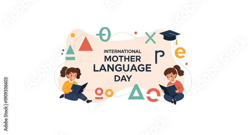 Girls celebrate International Mother Language Day with laptops and books