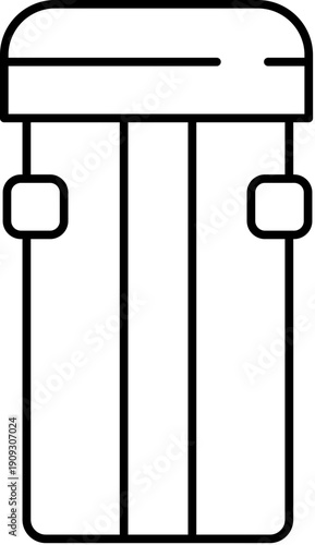 Rolled sleeping bag or inflatable air mattress outline icon, representing outdoor adventure, travel, and camping equipment for recreation and restful sleep