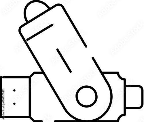 Usb flash drive icon representing portable data storage, compact memory stick for transferring, backing up and sharing files across computers and devices with secure connectivity