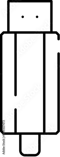 Usb type c port line art icon serving as a symbol of modern data transfer, electronic device connectivity, and advanced hardware technology for various digital applications