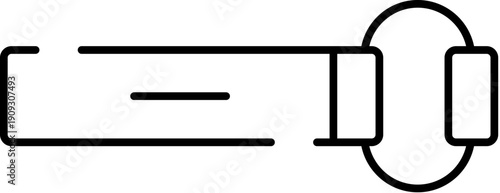 House key outline creating a minimalist line icon, symbolizing security, accessibility, property, and ownership for various modern digital designs and interfaces
