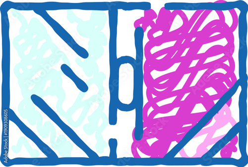 Simple doodle icon showing a sports training apparatus with a handle on the left and a coiled rope on the right, perfect for fitness and active lifestyle concepts