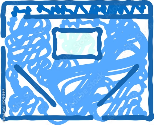 Diaper outline symbolizing infant care, hygiene and absorbency for newbornssimple hand drawn line art icon on white background conveying comfort, protection and daily routine