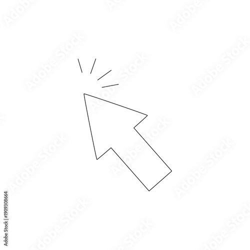 Minimal cursor click line icon isolated on white background. Digital marketing and online interaction symbol.