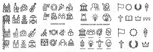 European cultural icons collection and concepts