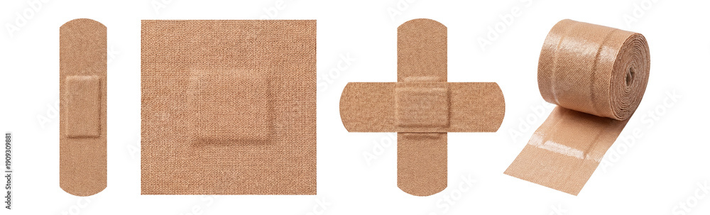 Fototapeta premium Fabric bandages set.