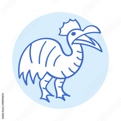 Dodo Bird Outline Icon – Extinct Animal Line Vector Illustration