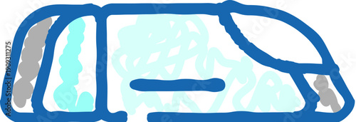 Contemporary high speed train outline sketch symbolizing efficient urban transit, rapid commuting and modern rail mobility for city travel, infrastructure and transport design