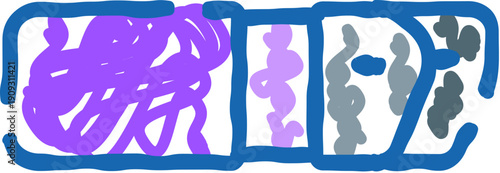 Bandage or adhesive plaster featuring internal compartments with different colors and textures, suggesting healing, first aid, healthcare, and repair concepts