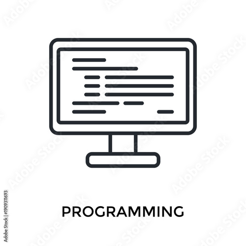 Programming Icon Outline Style. Vector Illustration For Graphic Design
