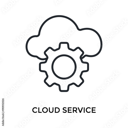 Cloud Service Icon Outline Style. Vector Illustration For Graphic Design
