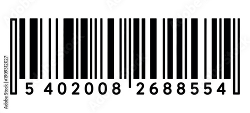 Barcode Icon Minimalist Line Illustration for Product Labeling and Retail Scanning