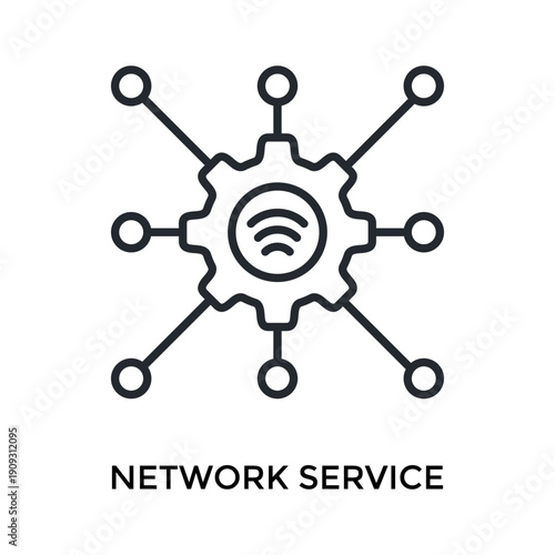 Network Service Icon Outline Style. Vector Illustration For Graphic Design
