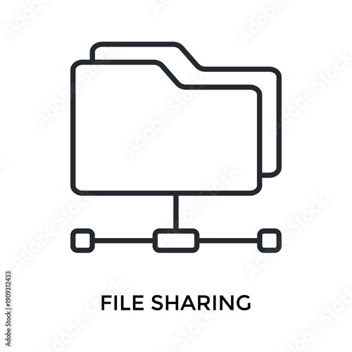 File Sharing Icon Outline Style. Vector Illustration For Graphic Design