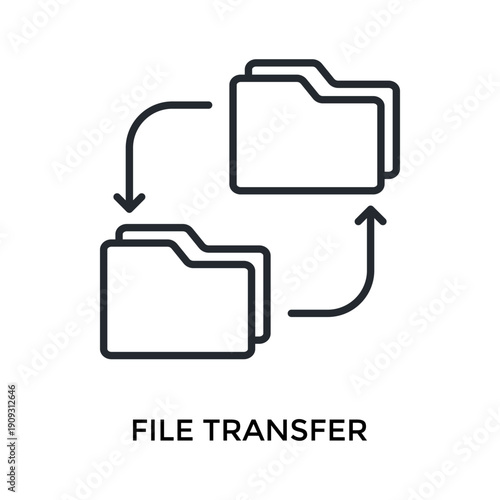 File Transfer Icon Outline Style. Vector Illustration For Graphic Design