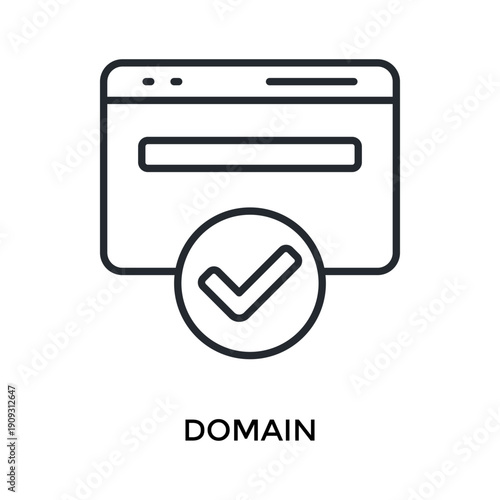 Domain Icon Outline Style. Vector Illustration For Graphic Design