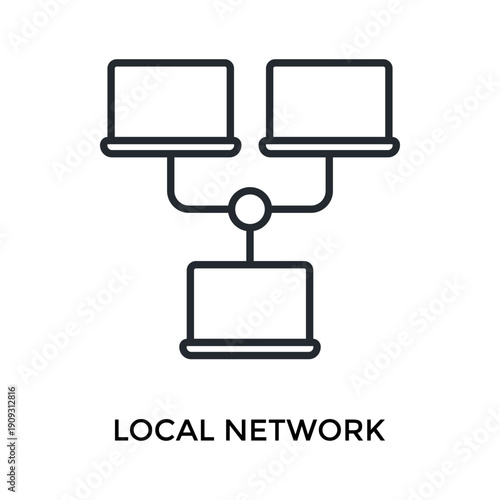 Local Network Icon Outline Style. Vector Illustration For Graphic Design